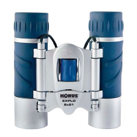 Konus Usa Konus 2023 Explo 8x21mm Binoculars, Central Focus, Ruby Coating, Blue/Silver 2023